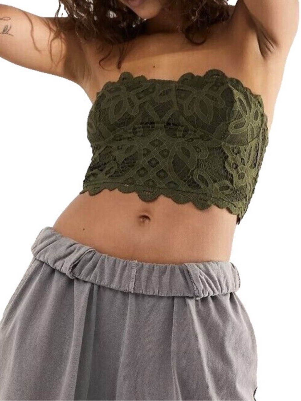 Free People Adella Corset Strapless Top Size L NEW